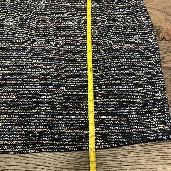 LOFT Tweed Skirt w Pockets Navy Multi-Color 14P - Picture 7 of 8